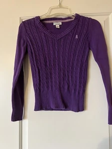 Old Navy Sweater Girls Size L (10-12) Purple Cable Sweater - Picture 1 of 5