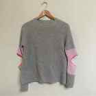 Zoe Jordan Sweater with Elbow Cutouts Size XS Grey and Pink