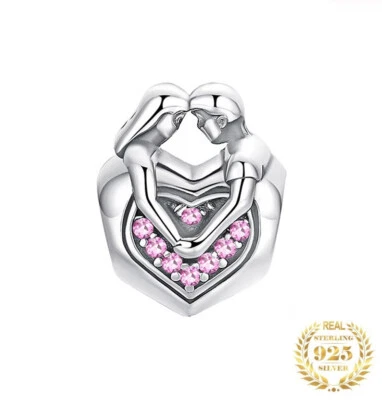 Charm Anhänger passt zu Pandora Armband 925 Sterlingsilber Liebe Herz Silber C62 - Bild 1 von 4