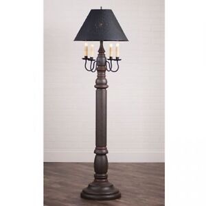 General James Floor Lamp in Americana Espresso with Black Tin Shade