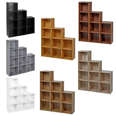 Wooden Storage Cube Box Wood Shelf Unit Bookcase Shelving Books Rack Tier - Image 1 of 4