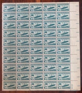 Scott #1091 - 1957 Revisione Navale Internazionale Foglio Completo di 50 Francobolli US 3¢ MHN - Foto 1 di 1