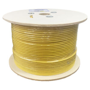Bulk Cat6a Plenum 1000ft 750 Mhz Pure Copper CMP Rated Cable Yellow
