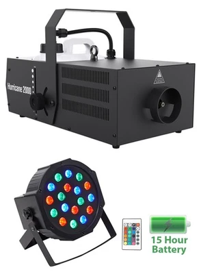 Chauvet DJ Hurricane 2000 Professional DMX Fog Machine Fogger+Battery Par Light - Image 1 of 4