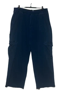 Pantalones Halara Mujer 3X Azul Carga Pierna Ancha Tirar Cintura Elástica Actual 38X31 - Imagen 1 de 9