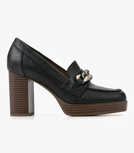 White Mountain Manning Platform Heel Loafer Black Size 7.5M NWB $115 - Picture 1 of 8