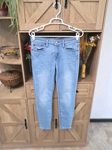 J. Crew Toothpick Jeans Size 28 Waist Light Wash Mid Rise Skinny Fit Distressing - Picture 1 of 17