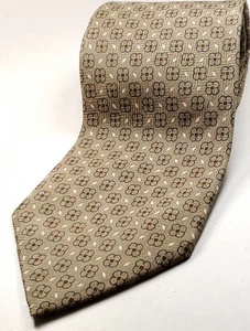 Cravatta uomo BROOKS BROTHERS BASICS made in USA 100% seta marrone blu floreale NUOVA - Foto 1 di 5