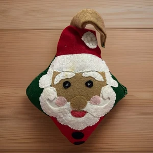 "Adorno vintage de fieltro cara de Santa árbol de Navidad 8"" X 5""" - Imagen 1 de 4