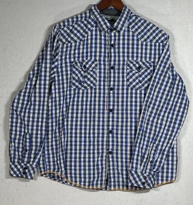 Camisa Eighty Eight Para Hombre Talla XL Azul A Cuadros Mangas Largas con Pestaña Enrollable Abotonada - Imagen 1 de 11