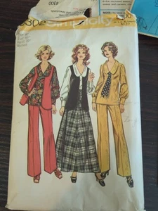 Blusa/Chaleco/Falda/Pantalones Misses Patrón Simplicity, #5302, Misses, De Colección 1972, Raro Talla 42 - Imagen 1 de 3