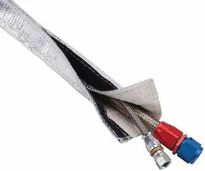 1m Metallic Heat Shield Sleeve Insulated Wire Hose Protect Cover Heat Wrap Neu - Picture 1 of 12