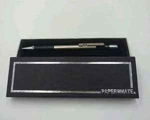 Vintage Paper Mate Profile Doppelherz Stift Schwarz & Chrom Hergestellt in den USA keine Tinte - Bild 1 von 7