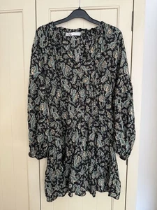 Zara Women’s Paisley Print Summer Dress With Buttons Size S - Picture 1 of 3