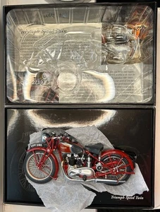 1:12 Minichamps 1938 Triumph Speed Twin 498cc Amaranth Red, Gold Pinstripe Boxed - Picture 1 of 24
