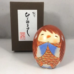 Japanese Usaburo Kokeshi Wooden Doll 2.75"H Girl Amabie Mermaid Made in Japan - Picture 1 of 6