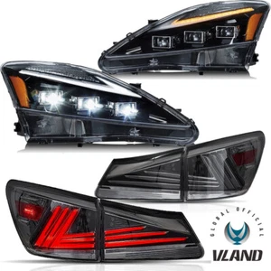 VLAND Headlights+Smoked LED Rear Lights For Lexus IS250 350 ISF 06-13 W/Startup - Picture 1 of 23