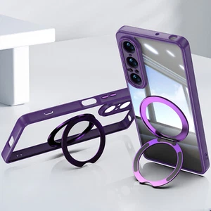 Für Sony Xperia 1 VII Luxus Magnet Transparent Kristall Ring Ständer Cover Hülle - Bild 1 von 48
