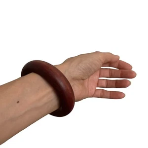 Dunkles Kirschholz schlicht Armreif Armband Nachlass Bohemian Boho Bio Stil 2,5" - Bild 1 von 6