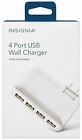 NEUF Insignia 4 ports USB chargeur mural de voyage 4,2 A 21 W prise pliante blanche mince 