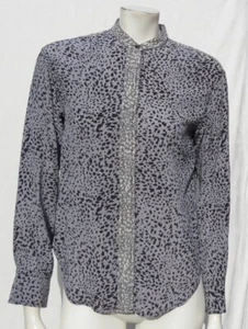 $158 RAG & BONE US S Cheetah Animal Print 100% Silk CHRISTIE Blouse Shirt Top - Picture 1 of 6
