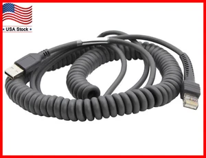 USB Cable Coiled 15ft for Symbol Barcode Scanner ls1203 ls2208 ls3578 DS6708 - Picture 1 of 6