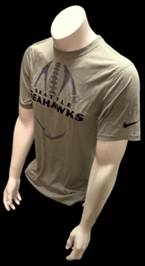 Nike Dri Fit Men's Seattle Seahawks Football Gray Short Sleeve Shirt NFL T-Shirt - Picture 1 of 2