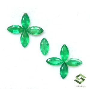 8x4MM Esmeralda Natural Corte Marquesa Lote 09 Piezas 4.17 Cts Facetado Suelto - Picture 1 of 6