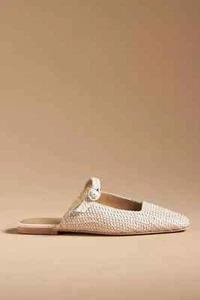NEW IN BOX Anthropologie Woven Leather Mary Jane Slides Flats 11 $140.00 - Picture 1 of 3