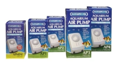 INTERPET AIR PUMP AP MINI 1 2 3 4 QUIET AQUARIUM FISH TANK TROPICAL COLD WATER - Image 1 of 2