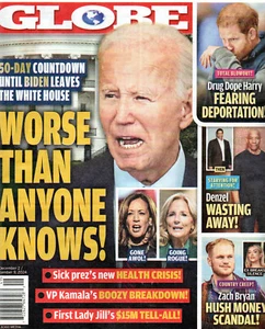GLOBE December 2/9 2024 Joe Biden Prince Harry Denzel Washingtn Zach Bryan - Bild 1 von 2