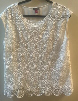 Top de ganchillo de encaje blanco Vince Camuto - talla M Foto 1 de 4