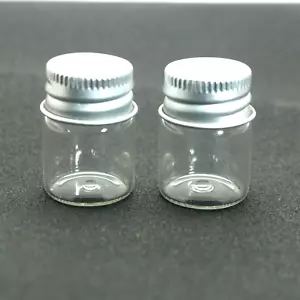 12 petits flacons de rangement en verre vides avec bouchon à vis 5 ml (22 x 30 mm) mini pots - Photo 1 sur 7