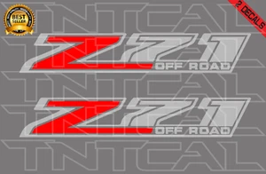 Juego de calcomanías todoterreno Z71 se adapta a: pegatinas de vinilo Chevy Silverado 2014-2018 rojo/plateado - Imagen 1 de 1