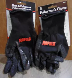 2 New Pair of Black Rapala Fisherman Gloves - Picture 1 of 4