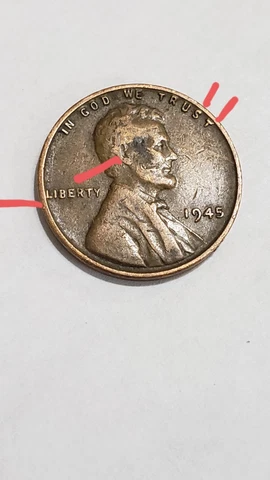 1945 Lincoln Wheat Penny “L” On Edge, No Mint Mark Cover