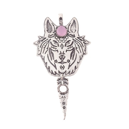 VETEMENTS Ciondolo fatto a mano gioielli argento sterling 925 pietra preziosa calcedonio rosa naturale 4"