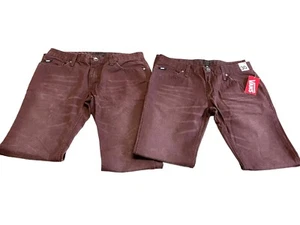 Lot 2 Pr Vans Jeans Mens Boys Sz 30X31 Eggplant Denim Slimbo 1 Cotton NWT P3 - Picture 1 of 15