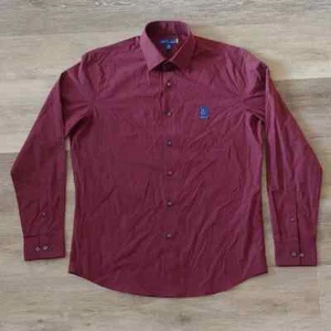 NWOT Apt 9 Men's Regular Fit Long Sleeve Button Down Dress Shirt Maroon Size M - Picture 1 of 6
