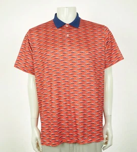 Bonobos Golf Polo Shirt Mens XL Orange Boat Print Slim Fit The Tour Performance - Picture 1 of 4