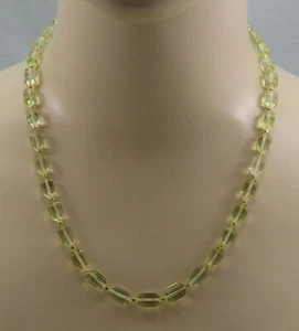 Women's Lemon Quartz Chain Yellow - Lemoncitrin Faceted Necklace 54cm - Picture 1 of 2