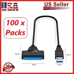 100 x USB 3.0 to 2.5" SATA III Hard Drive UASP SATA USB 3.0 Cable Converter - Picture 1 of 16