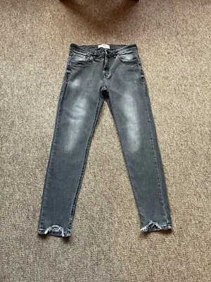 Mango ISA Grey Skinny Stretch Jeans with Raw Hems size 10   W28  L26  R8.5 - Image 1 of 4