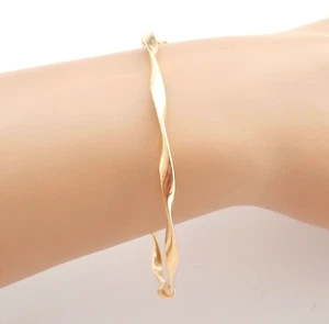 9k Gold Armreif, starre Armbänder für Frauen, Gelbgold Armbänder, starres Armband - Bild 1 von 9