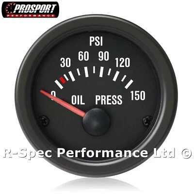 52 mm schwarzes Gesicht/klare Linse Öldruckmesser Kit mit 1/8 NPT Sensor - Bar  - Bild 1 von 4