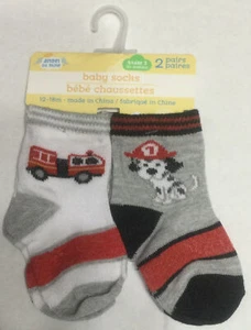 Baby Novelty Socks 12-18 Months Fire Truck Dalmatian Dog Shower Gift NEW #13 - Picture 1 of 2