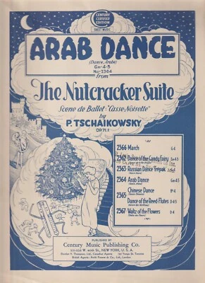 Arab Dance the Nutcracker Suite by Tschaikowsky Piano Sheet Music 1925 - Image 1 of 3