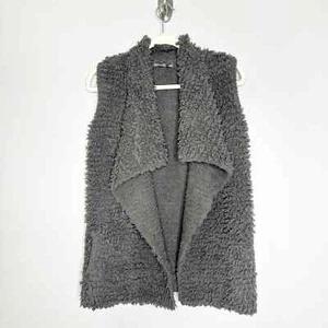 Barefoot Dreams Cozychic Gray Cozy Waterfall Open Vest Size 12/14 - Picture 1 of 7