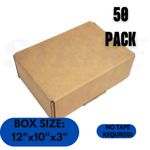 12x10x3 50 Pack Moving/Shipping Box Packaging Corrugated Cardboard Boxes New