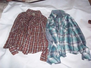 Teddy Smith Jake & Jones long sleeved men’s shirts LARGE Brown. Blue - Picture 1 of 3